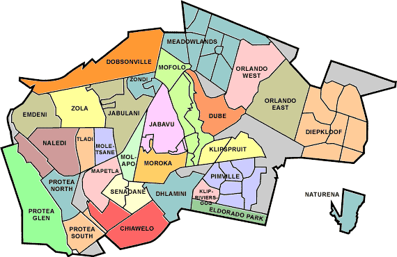 Soweto Map South Africa Soweto Map South Africa