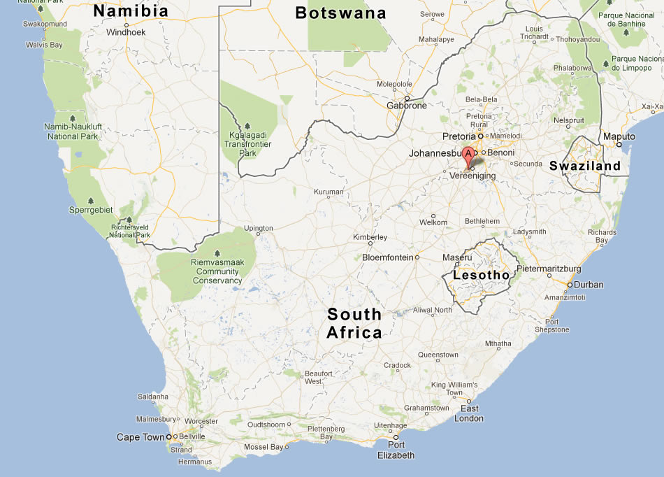 map of Vanderbijlpark south africa