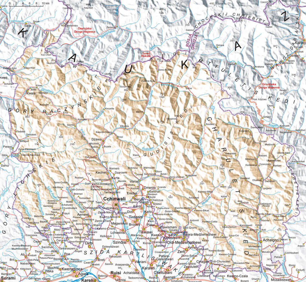 South Ossetia Map and South Ossetia Satellite Images