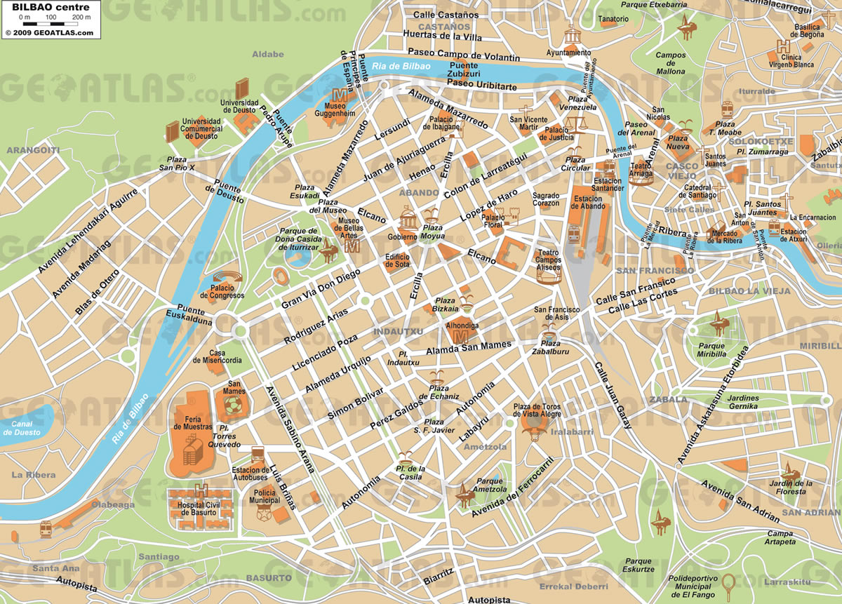 map of Bilbao