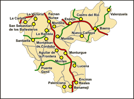 Cordoba regions map