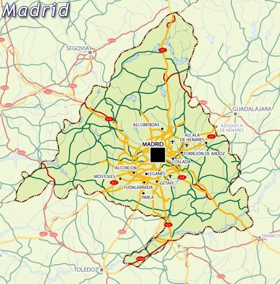 madrid region map