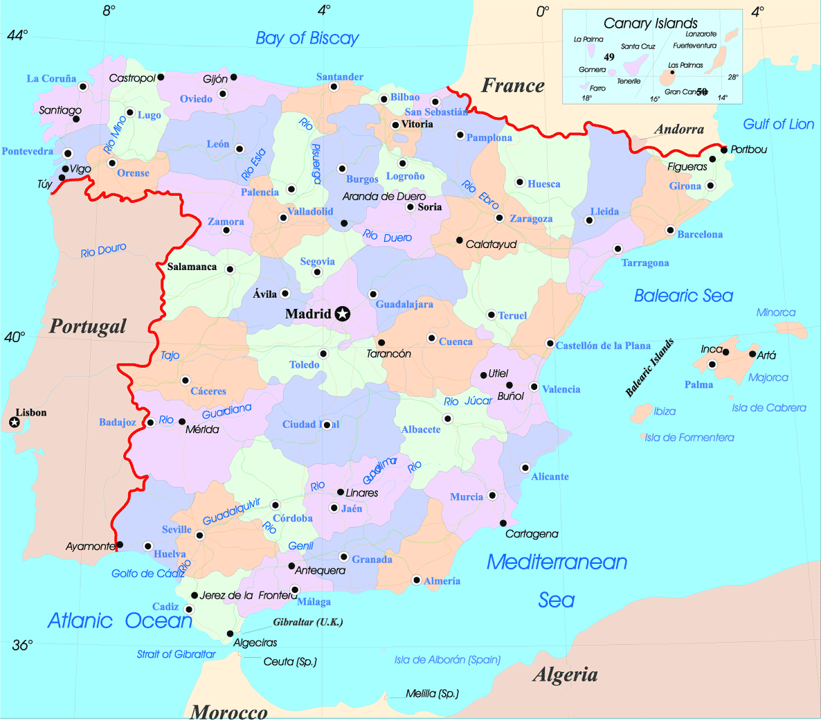 Political Map of Spain