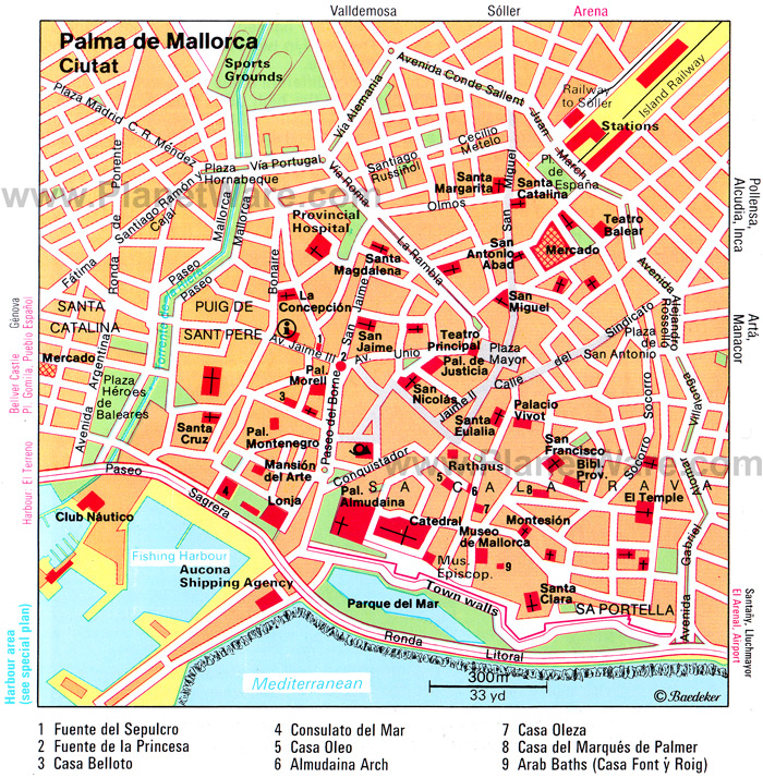 Palma de Mallorca Map and Palma de Mallorca Satellite Image