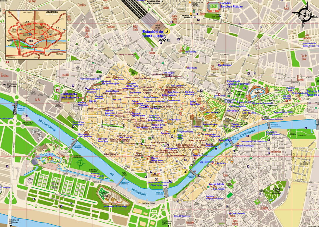Sevilla center map