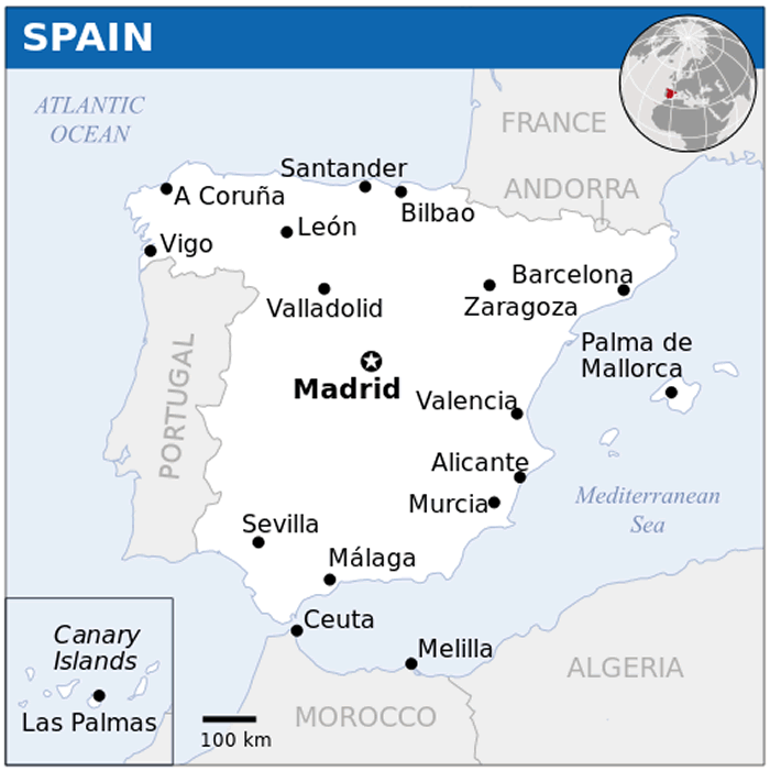 spain location map