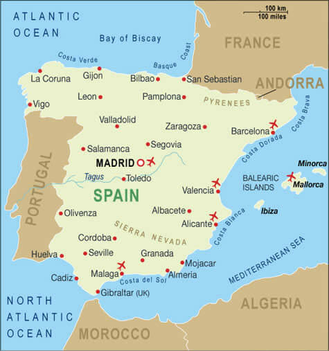 Spain Country Map