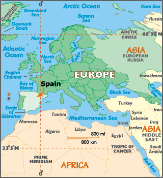 spain map europe