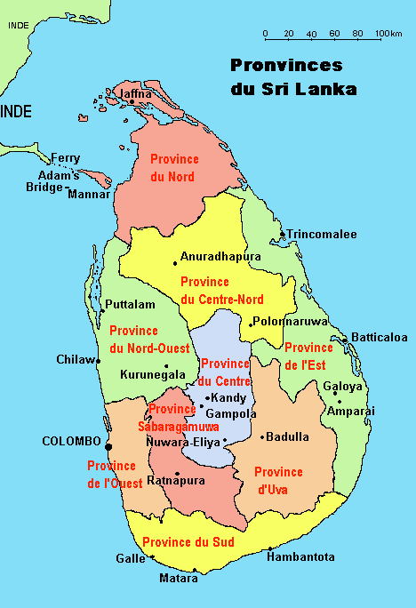 sri lanka regional map
