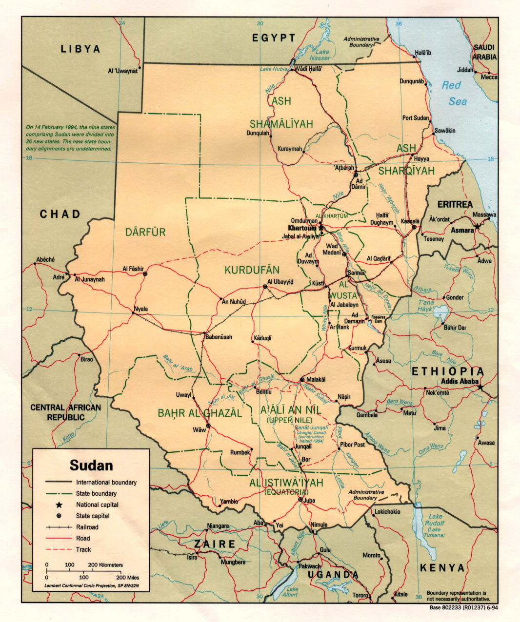 sudan political map