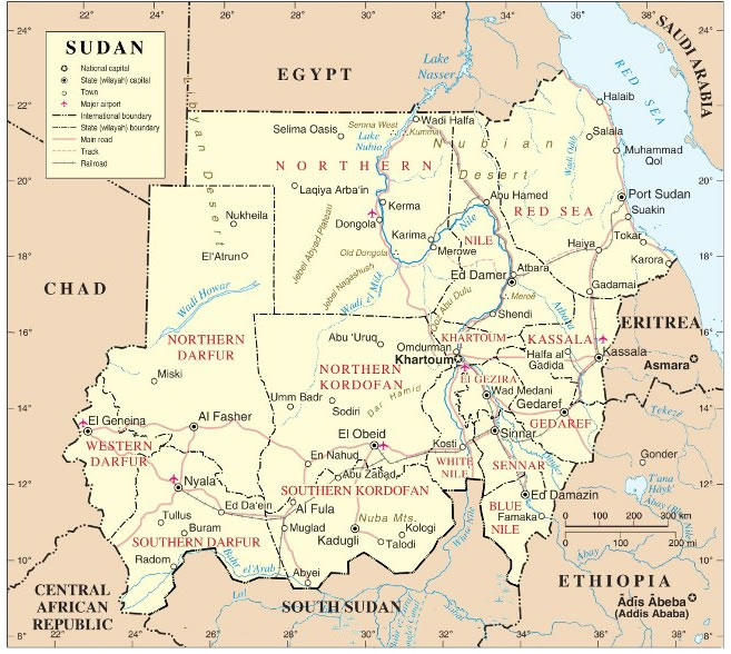 sudan regions map