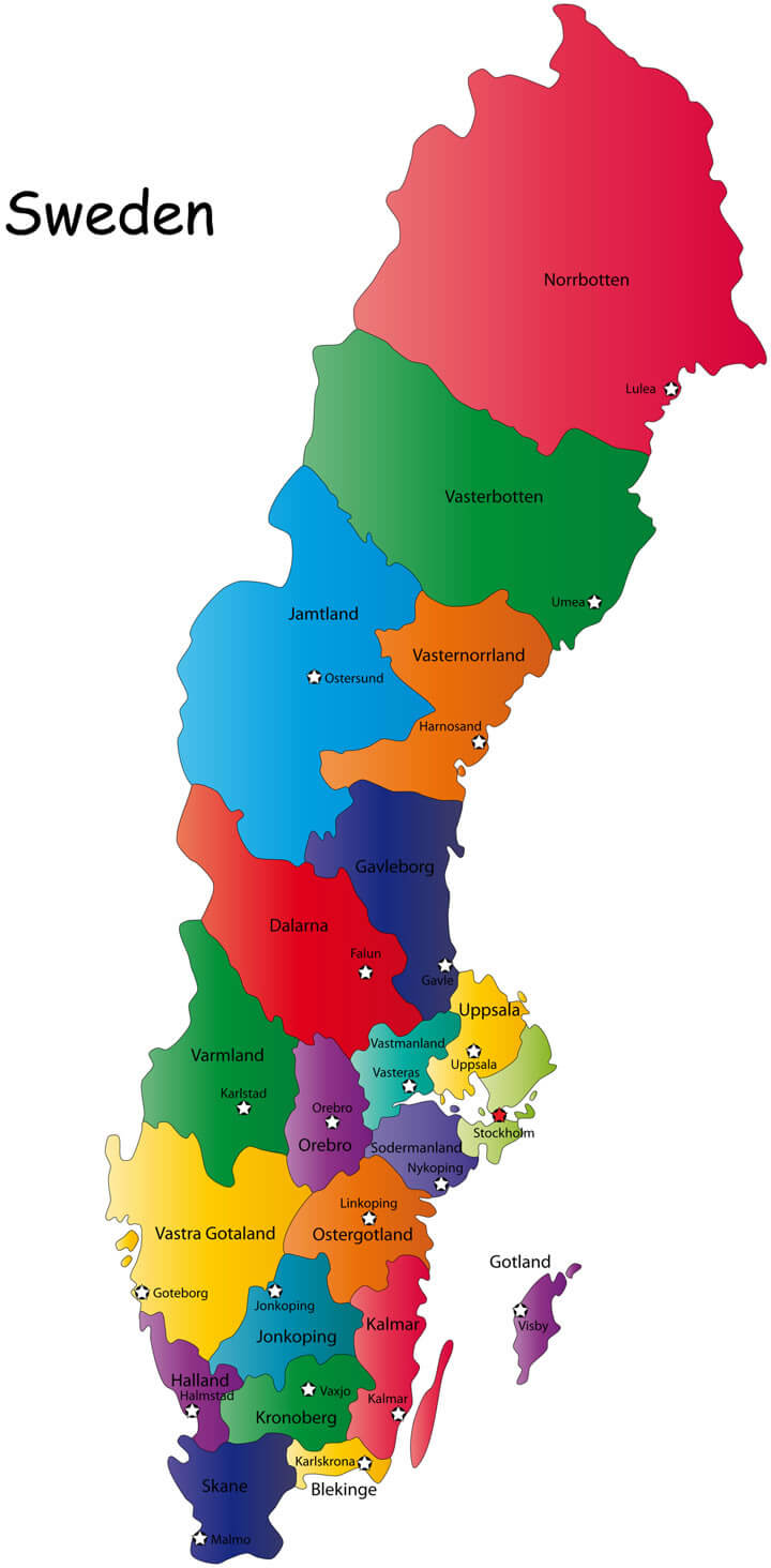 Sweden Map and Sweden Satellite Images