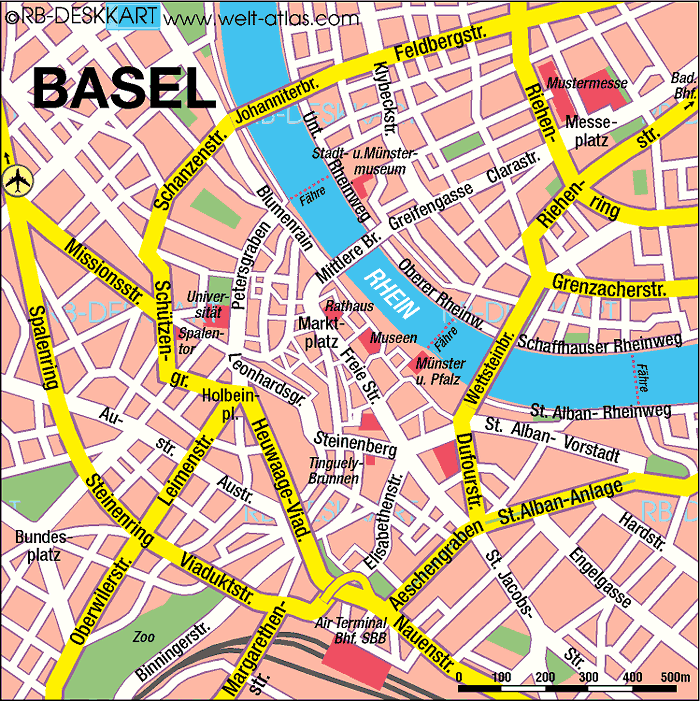 downtown map of Basel