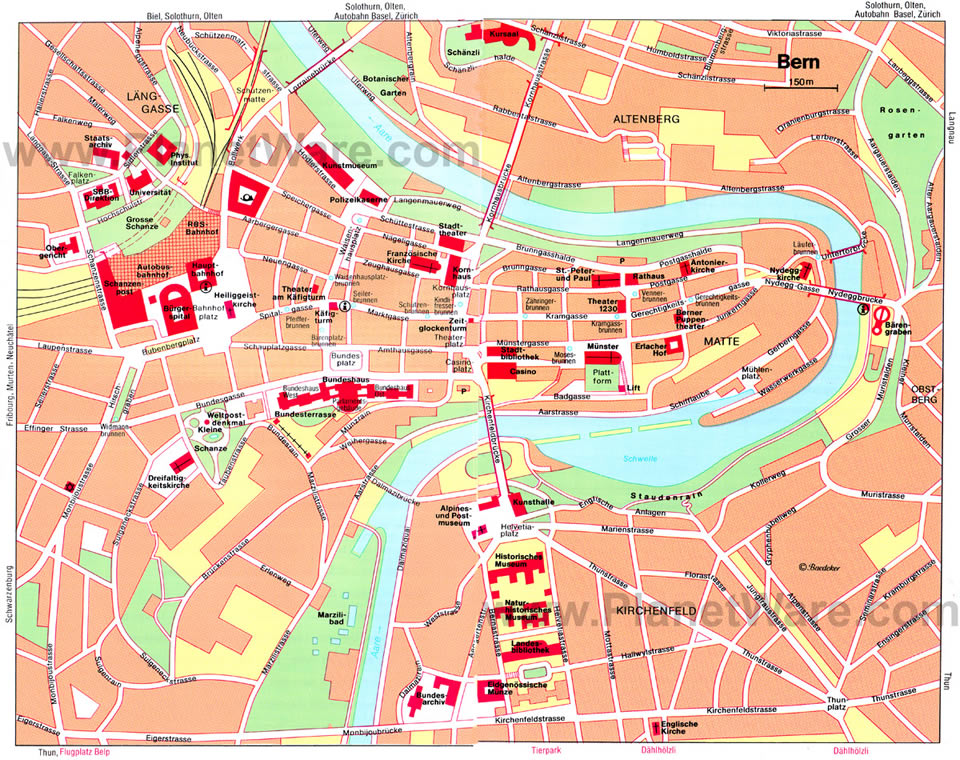 downtown map of bern