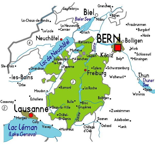 Fribourg regional map