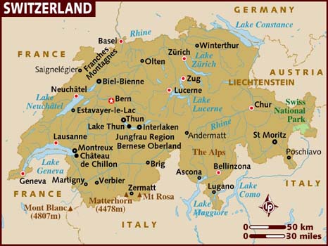 map of switzerland geneva