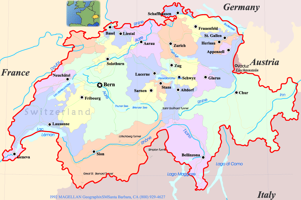 switzerland map Geneva