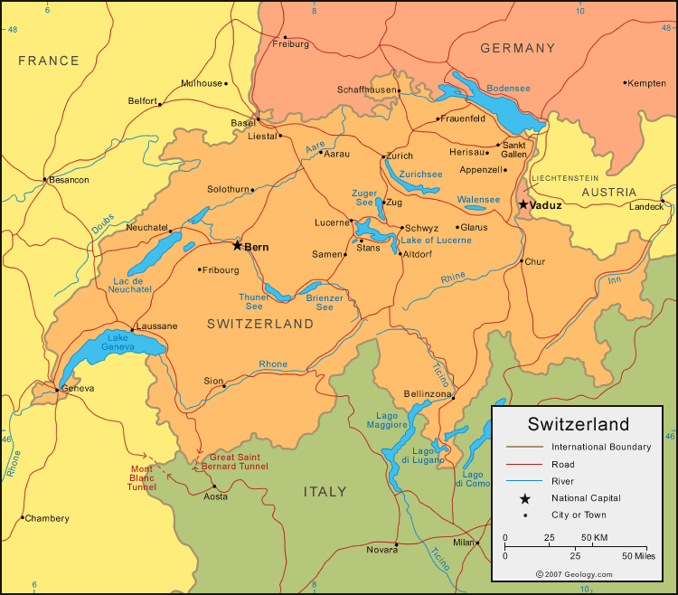 map of switzerland Lugano