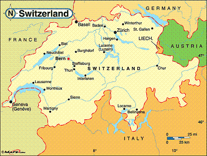 map of switzerland Montreux