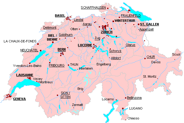 map switzerland cities Onex