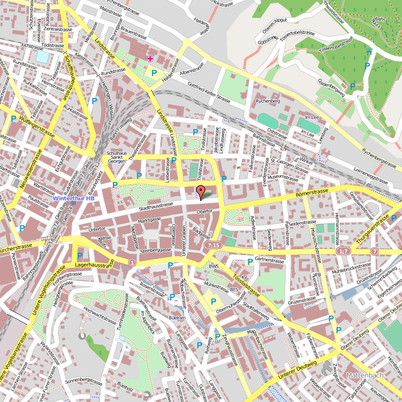 downtown map of Winterthur