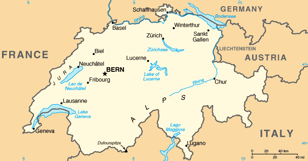 Switzerland Zurich map