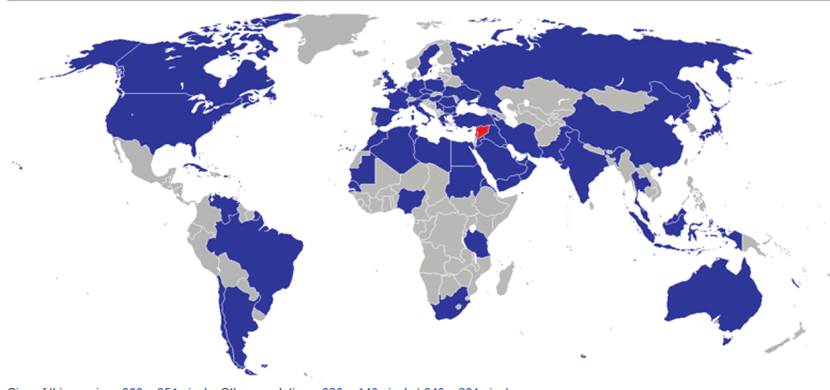 diplomatic missions of syria world map