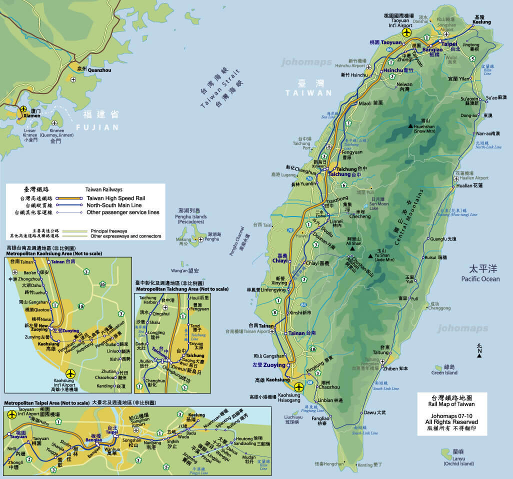 taiwan rail road map