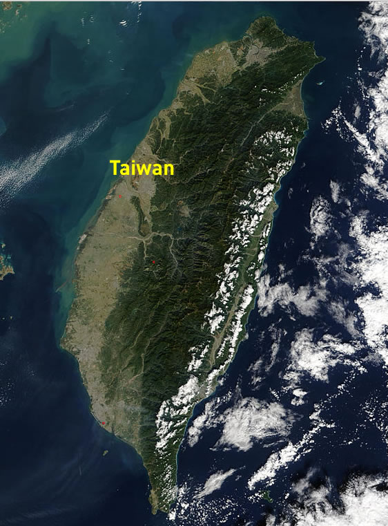 taiwan satellite image map
