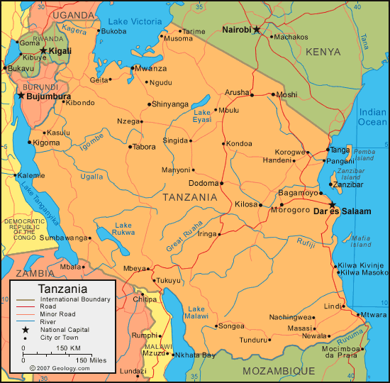 MAP OF TANZANIA