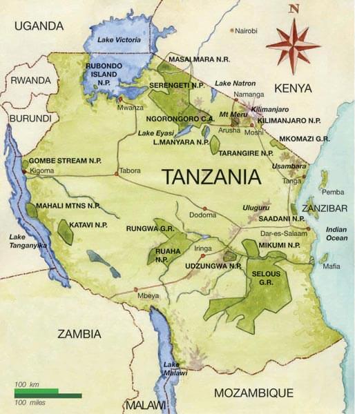 tanzania regions map
