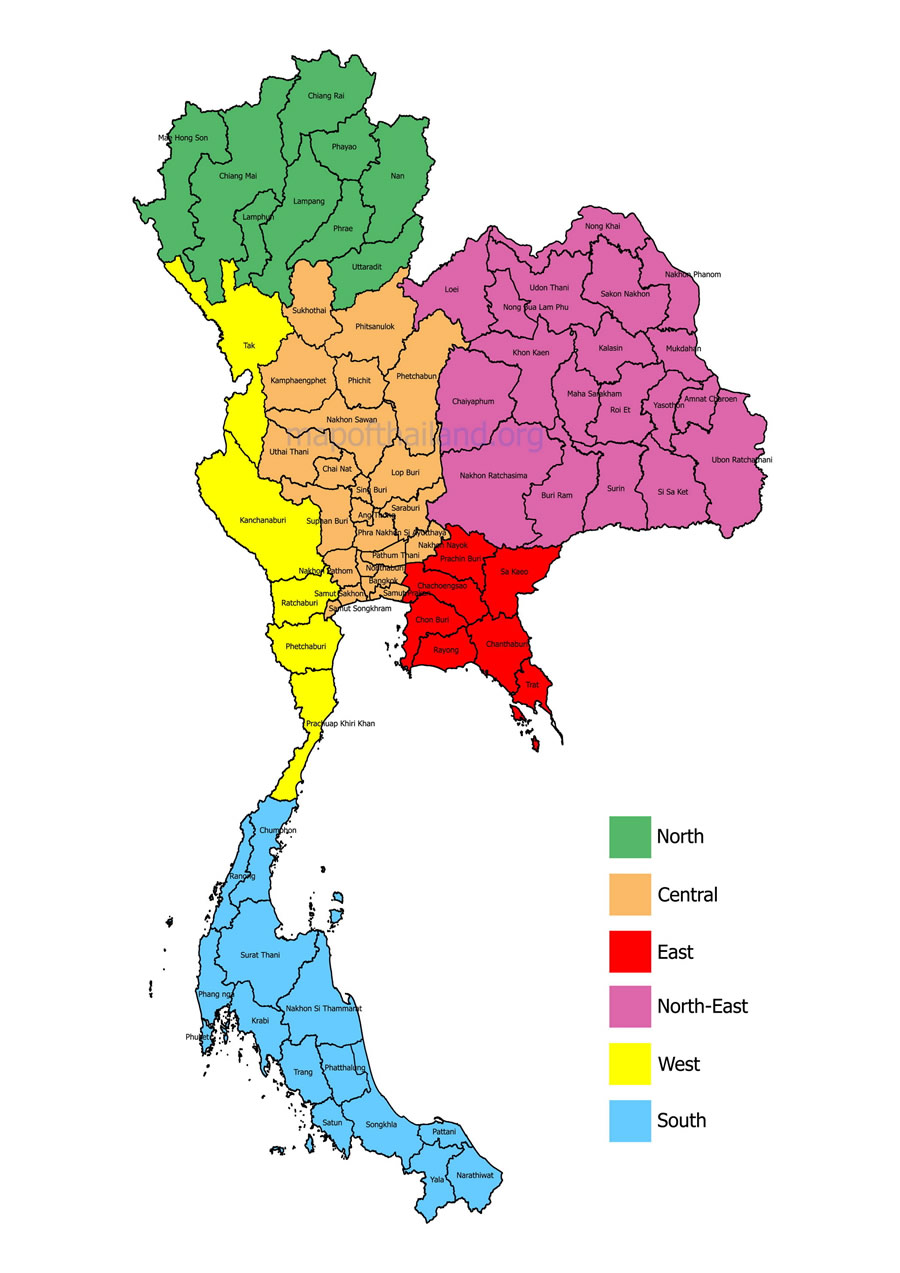 provinces map thailand
