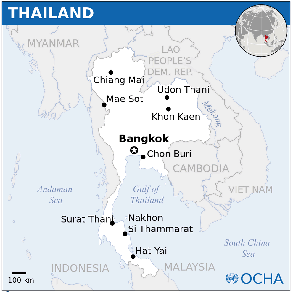 Thailand Location Map