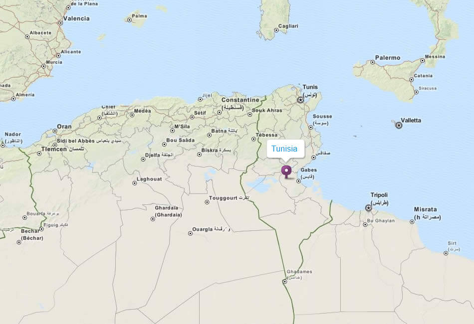 map tunisia