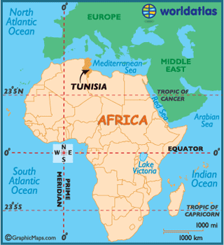 tunisia map africa