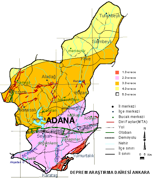 adana earthquake map