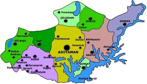adiyaman towns map