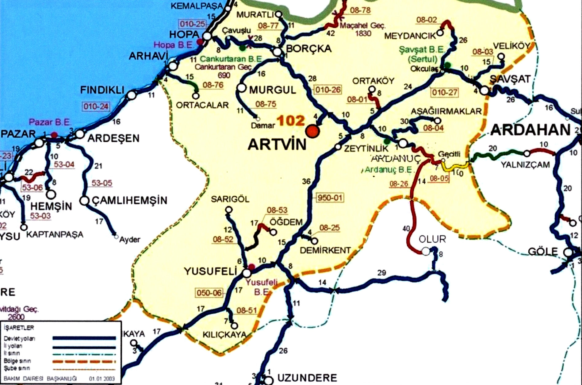 artvin map