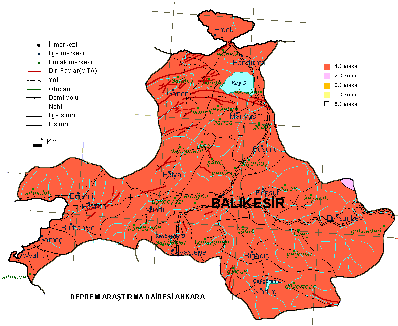balikesir earthquake map