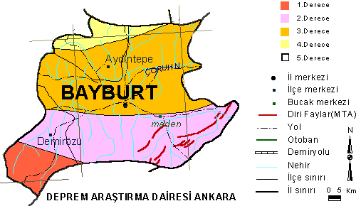 bayburt earthquake map
