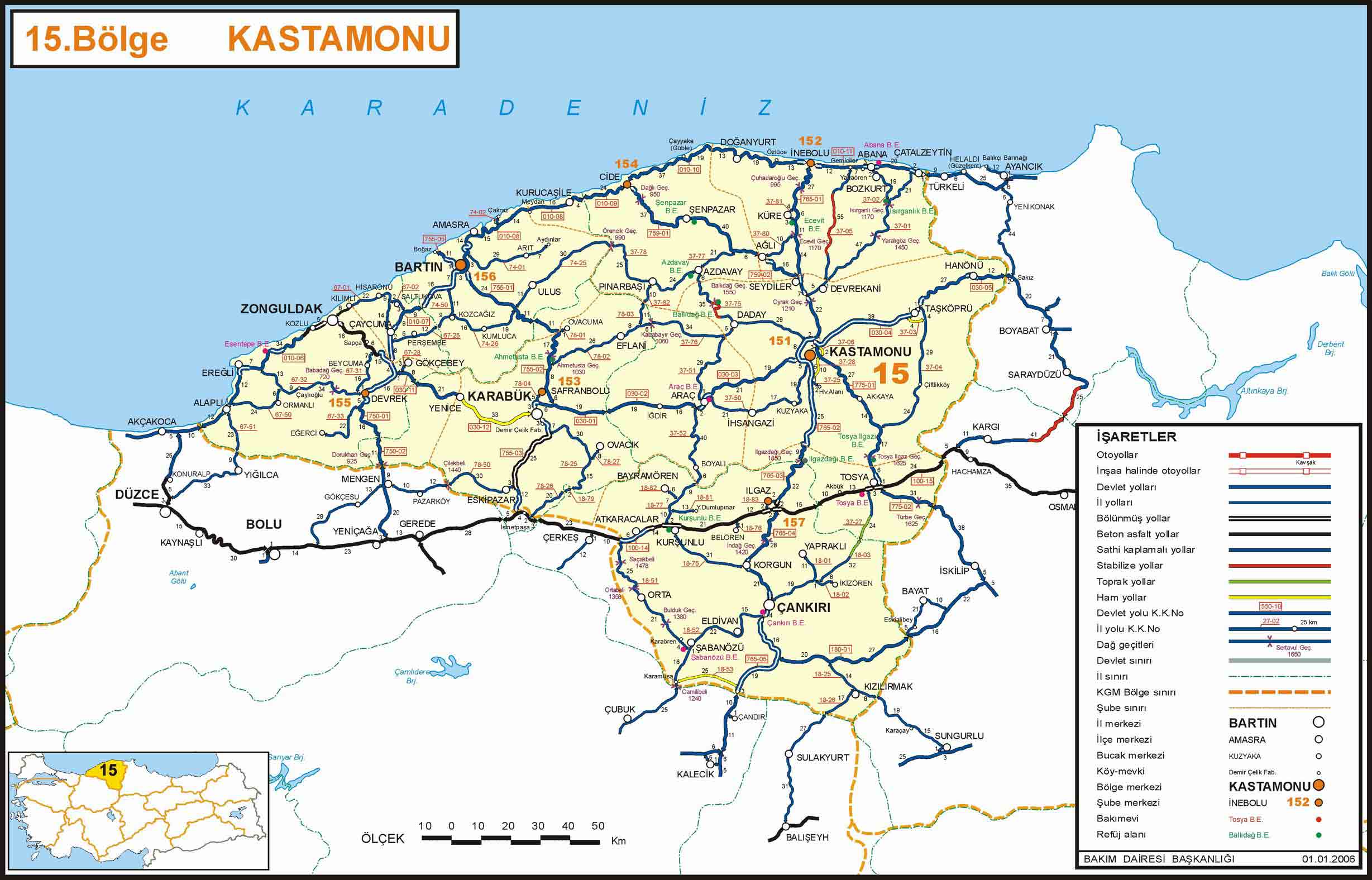 cankiri highways map