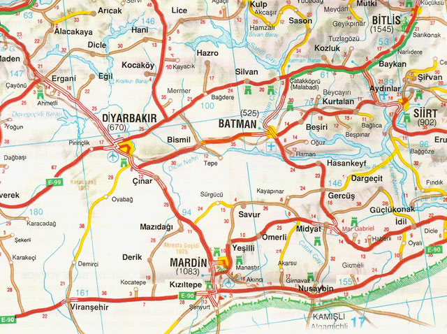 diyarbakir highways map