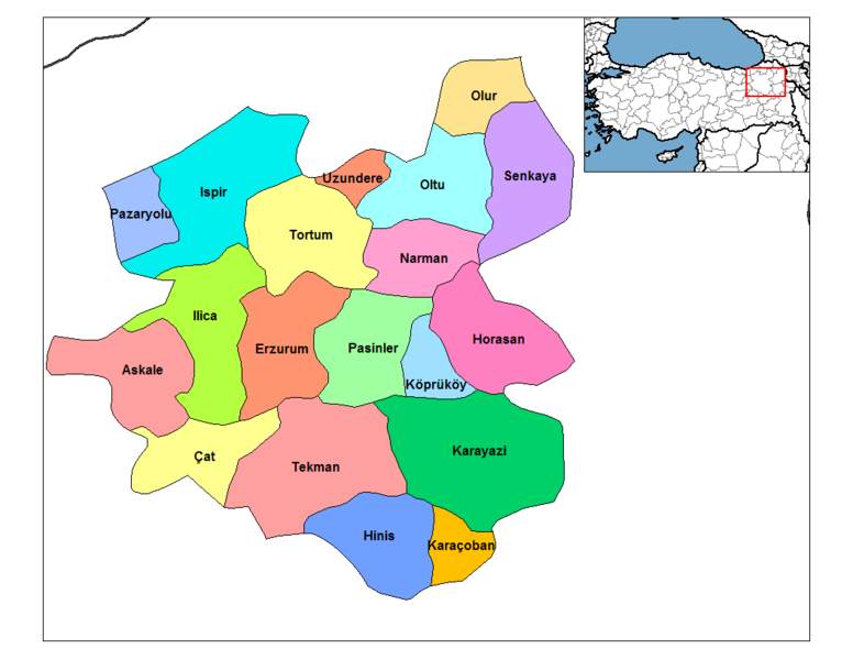 erzurum towns map