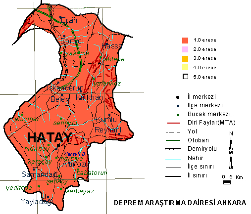 hatay earthquake map