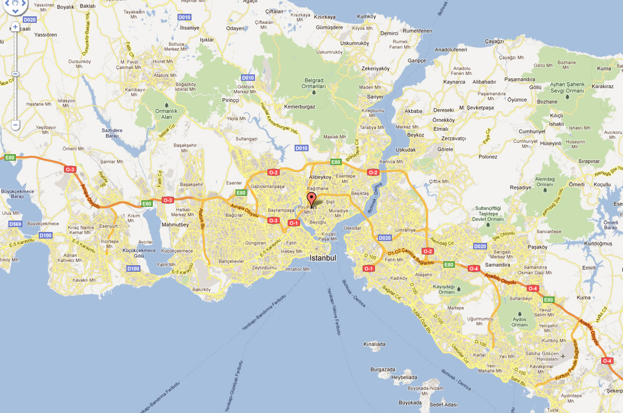 istanbul map and satellite image