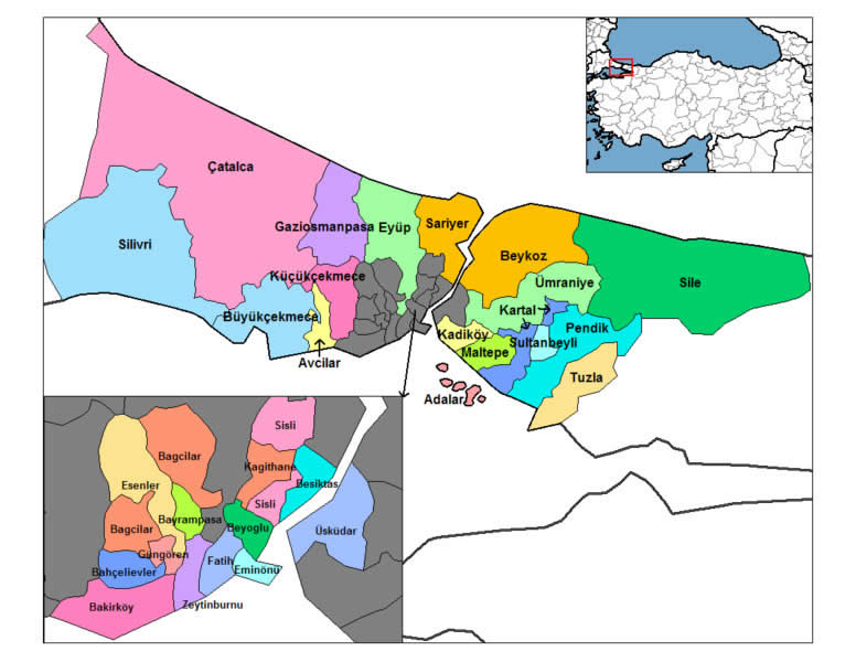 istanbul map and satellite image