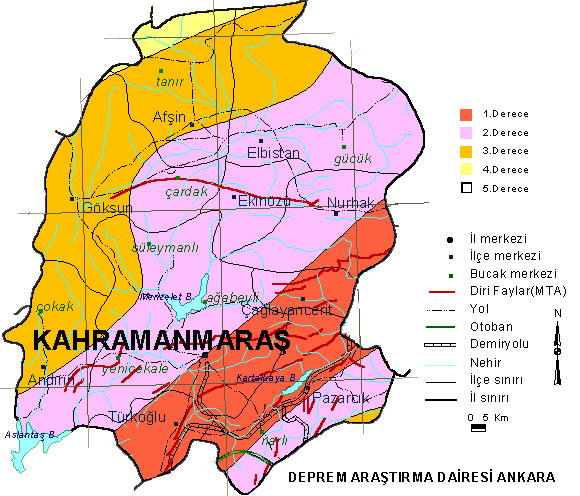kahramanmaras earthquake map