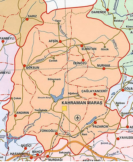 kahramanmaras towns map