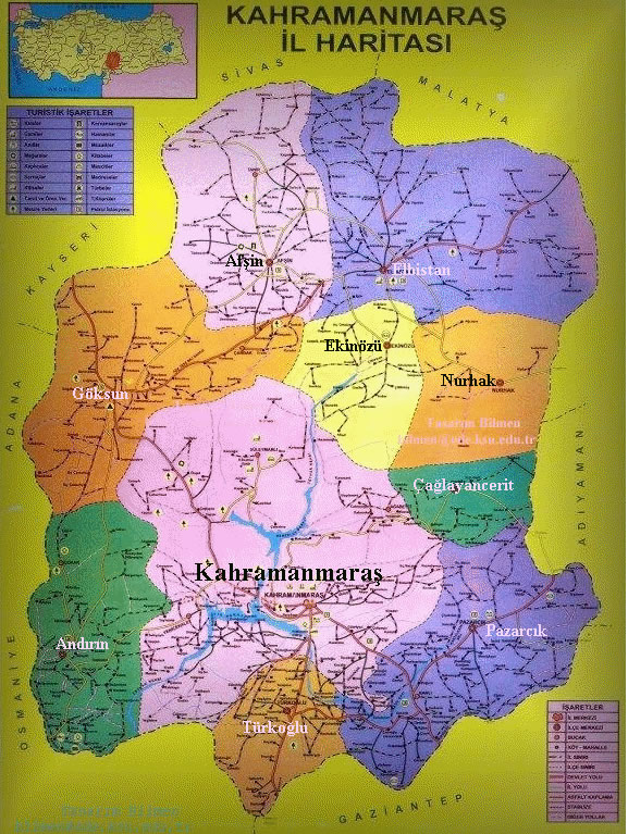 towns map of kahramanmaras