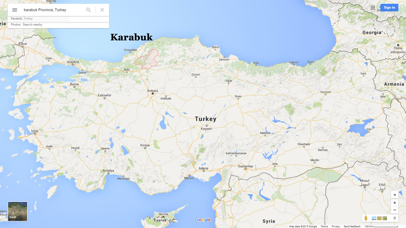 karabuk location map turkey